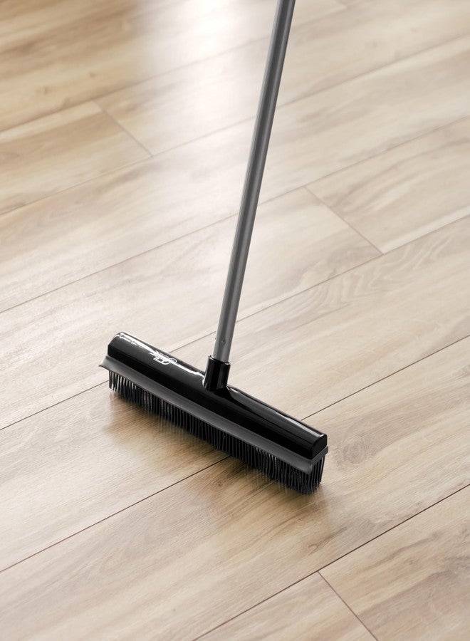 Fuller Brush Rubber Broom – for Carpets Floors Stairs Upholstery – Electrostatic Action Removes Pet Hair Lint Fuzz Dirt Particles – Built-in Squeegee Tackles Wet Messes (Complete Broom) - Image 3